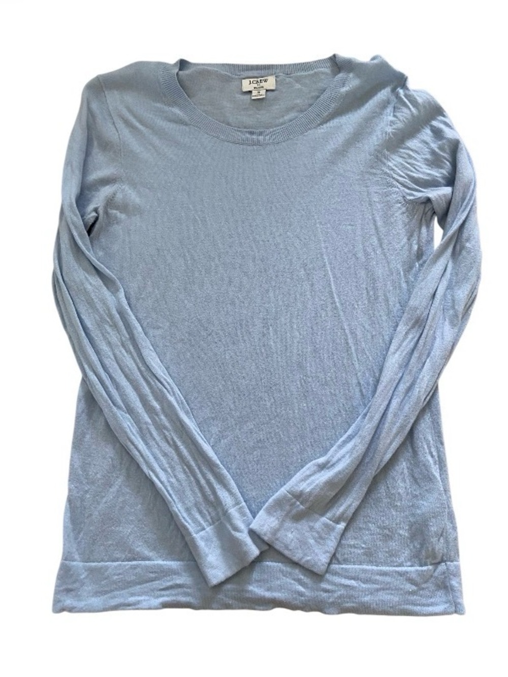 J. Crew Teddie Women's Light Blue 100% Cotton Long Sleeve Sweater size S